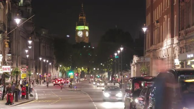 Time-lapse of White Hall road and Big Ben circa October 2011 in London
