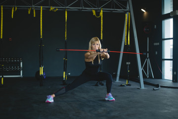 woman in a gym exercising