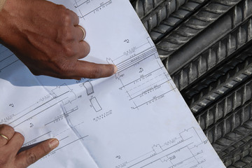 plan and steel rebar