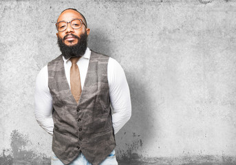 cool black man smiling