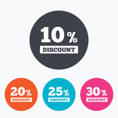 Sale discount icons. Special offer price signs.