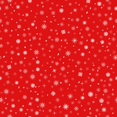 Beautiful red winter background - snow pattern 