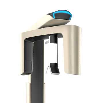 Stylish dental CBCT with blue light indicator on the top. Original design.