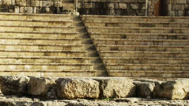 Royalty Free Stock Video Footage of theater at Caesarea shot in Israel at 4k with Red.
