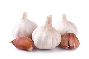 Fresh garlic isolated on white background