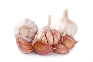 Fresh garlic isolated on white background