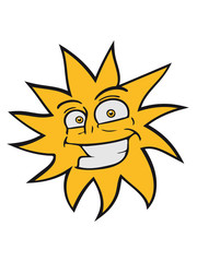 grinning funny comic happy sun face