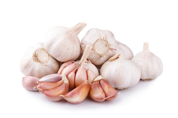Fresh garlic isolated on white background