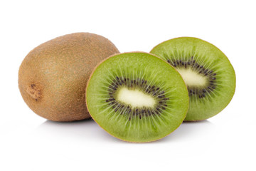 Sliced kiwi fruit isolated on white