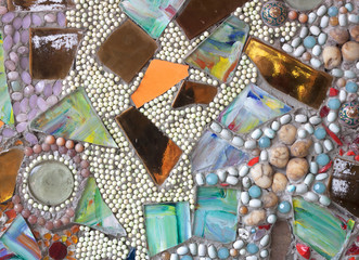 scrap of bowls used for decorative walls