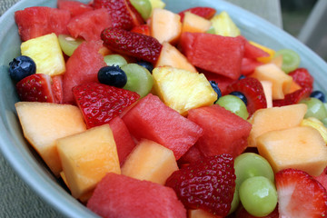Colorful Fruit Salad in a Bowl