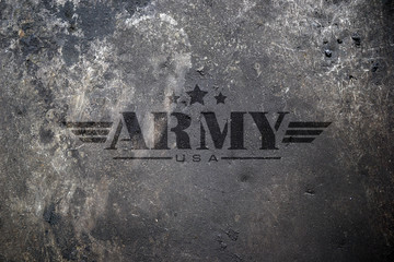 military army star with brick wall background
