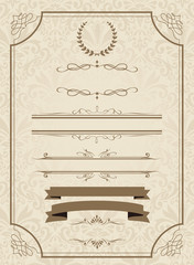 Obraz premium decorative gold frame set Vector 
