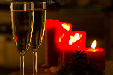 2016 two champagne glass