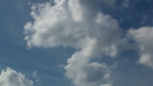 Few clouds on the blue sky in time lapse 2.