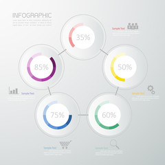Design clean template infographic. Vector illustration can be used for layout, report, diagram, workflow