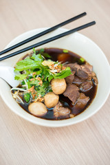 Beef noodles in soup asian style