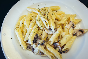 penne creamy mushroom sauce