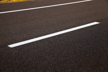 road markings   on  asphalt