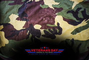 Veterans day and camouflage background