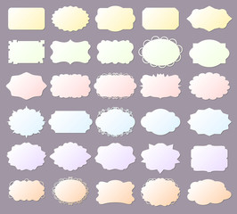 frame text blank and label massage set, vector illustrator