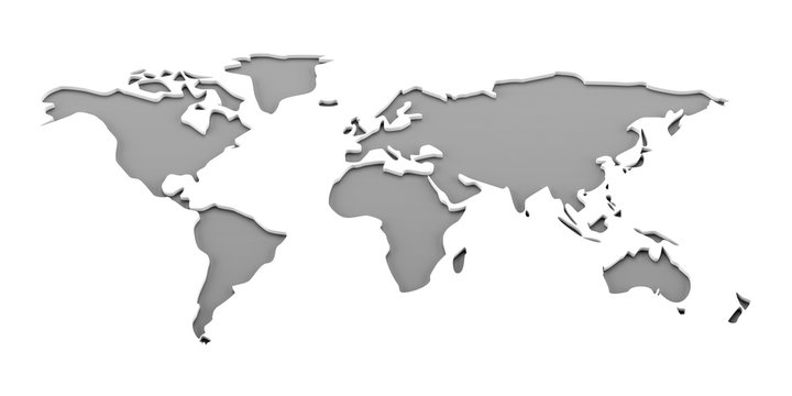World map, 3d render