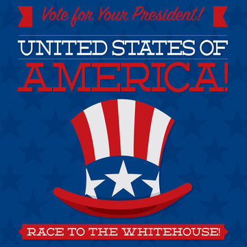 Retro style American election typographic card in vector format.

