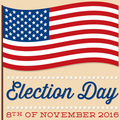 Flag American election card in vector format.
