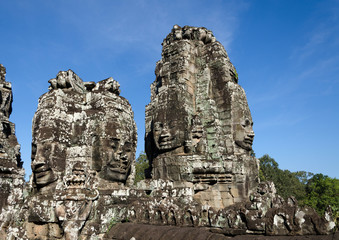 Faces of Bayon temple in Angkor Thom