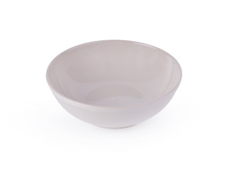 beige bowl on white background