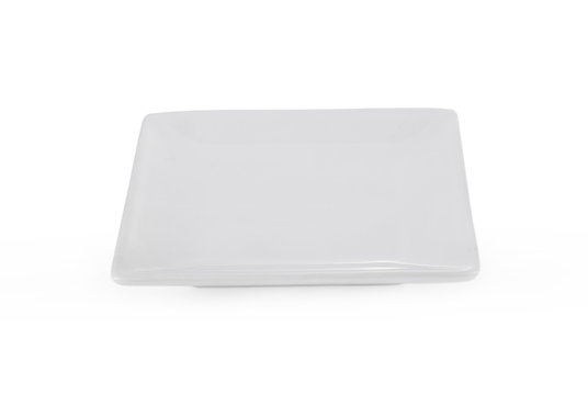 Square White Plate On White Background