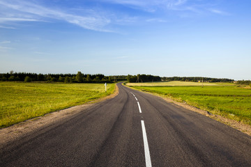 Spring road ,  countryside  