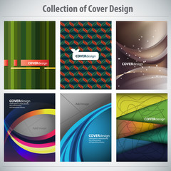 Collection of cover design, vector brochure, flyer template. Can be used as concept for your graphic design. Proportionally for A4 size