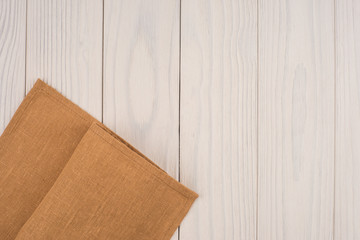 Tablecloth textile on wooden background