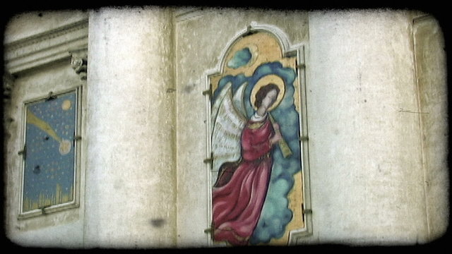 Angel painting 2. Vintage stylized video clip.