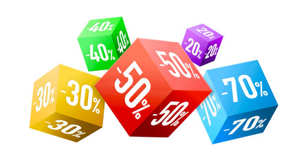 Sales icons flying together