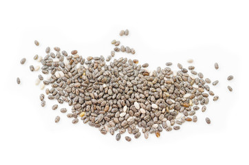 Chia seeds on white.