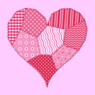 Valentine's Day Card With Patchwork Heart