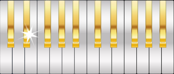 Gold And Silver Piano Keys
