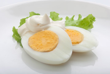 Boiled eggs with mayonnaise