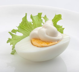 Boiled eggs with mayonnaise