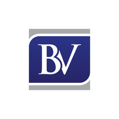 Initial Letters Logo Vector Square bv - obrazy, fototapety, plakaty