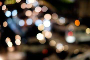 Fototapeta premium Abstract blur bokeh of traffic jam on road in the city