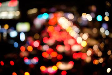 Fototapeta premium Abstract blur bokeh of traffic jam on road in the city