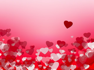 Background with red and white hearts.
