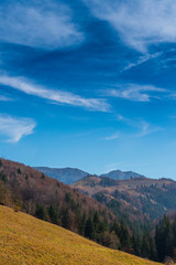 Autumn scenery in remote rural area in Transylvania