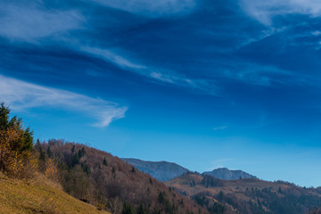Autumn scenery in remote rural area in Transylvania