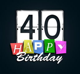 40. Geburtstag als Kalenderblatt mit Jahreszahl 