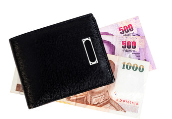 Black leather wallet