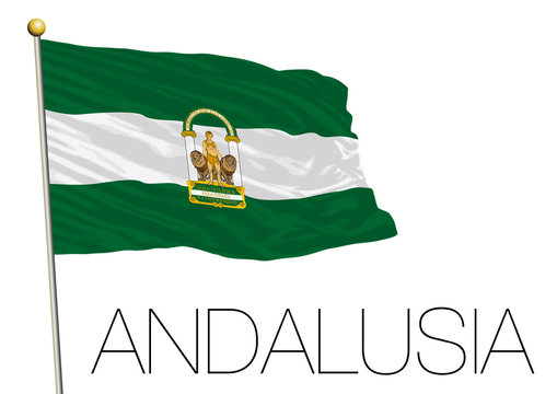 Andalusia regional flag, autonomus community, spain